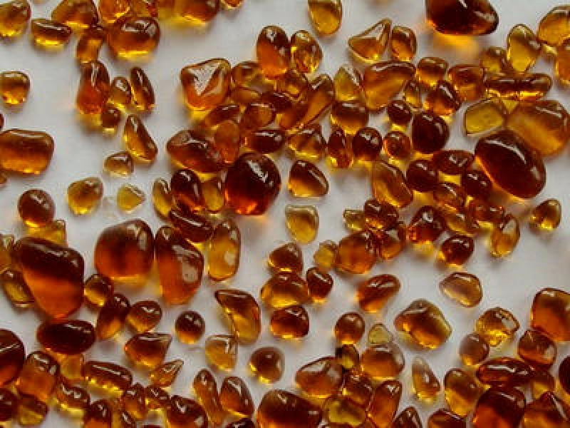 Glass Beads Amber 3-6 mm | 1 Kg | Glass Pebbles Aggregates