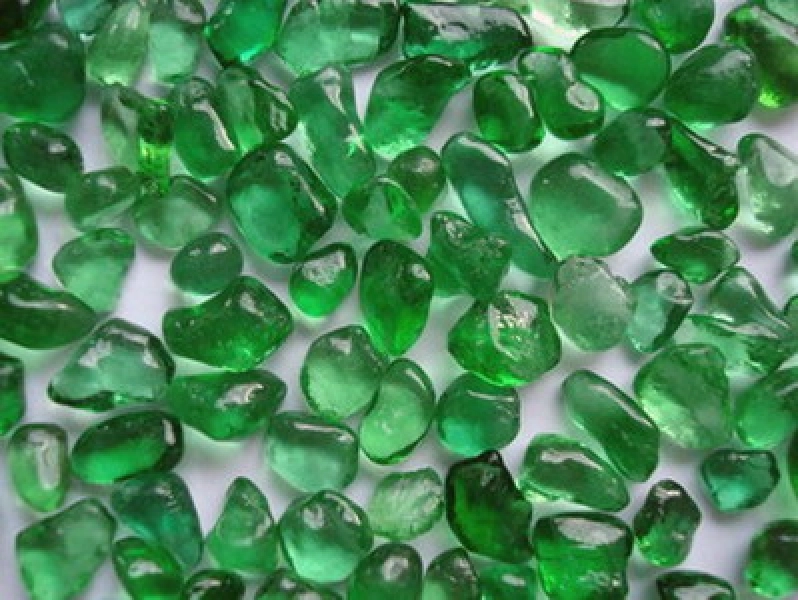 Glass Beads Dark Green 8-10 mm | 25 Kg | Glass Pebbles Aggregates