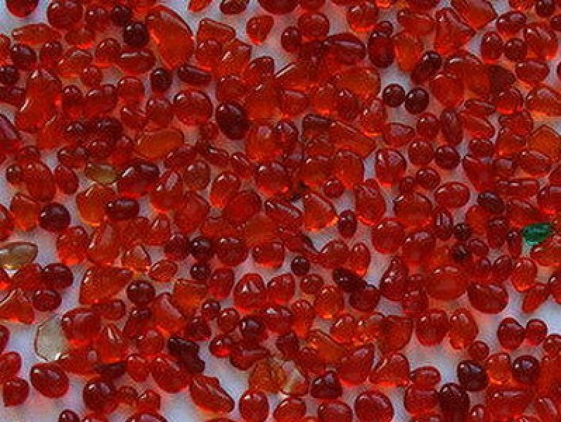 Glass Beads Ruby Red 3-6 mm | 1 Kg | Glass Pebbles Aggregates