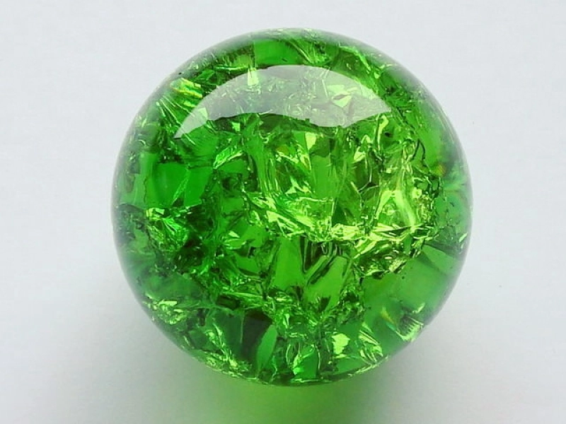 Crystal Glass Balls 70 mm Green | Cracked Glass Balls | Glass Balls Splintered Effect