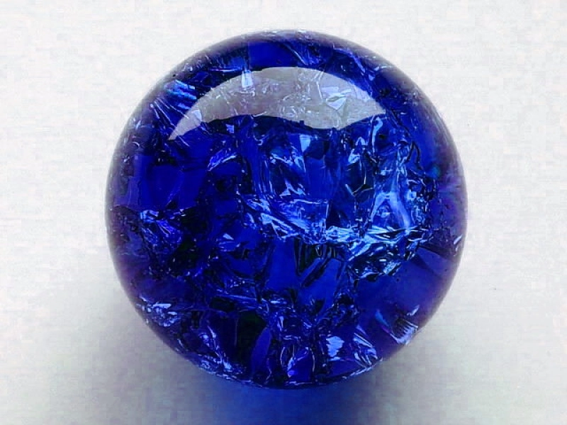 Crystal Glass Balls 40 mm Cobalt Blue | Cracked Glass Balls | Glass Balls Splintered Effect