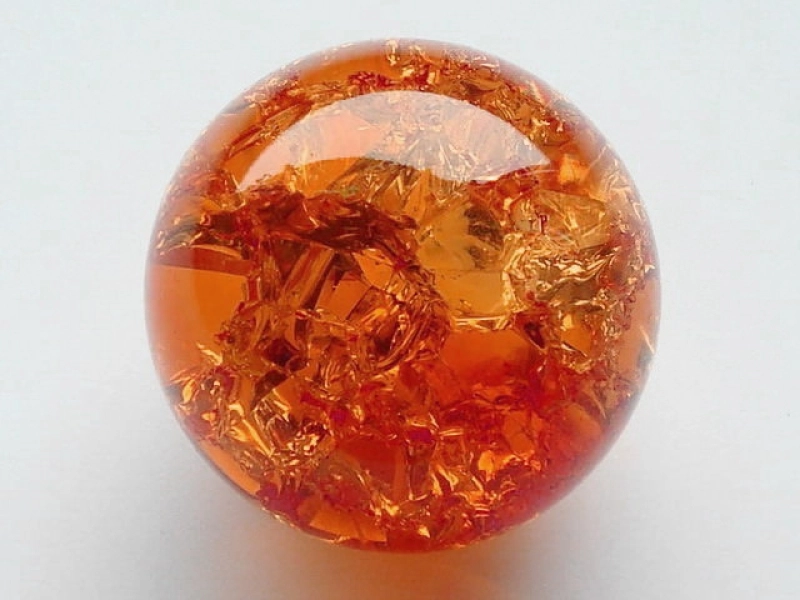 Crystal Glass Balls 40 mm Orange | Cracked Glass Balls | Glass Balls Splintered Effect