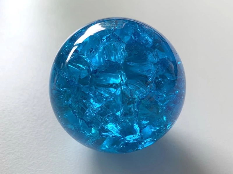 Crystal Glass Balls 50 mm Petrol | Cracked Glass Balls | Glass Balls Splintered Effect