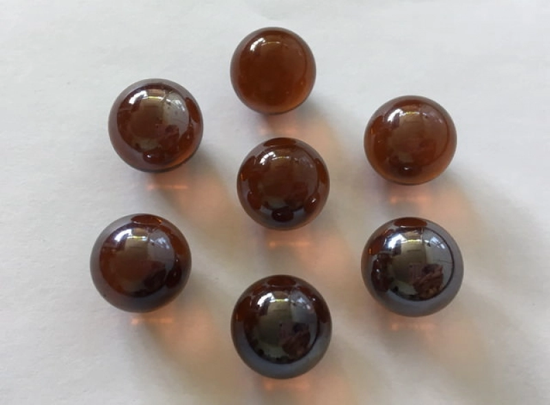 Glass Marbles 14 mm Amber | Shimmering Surface | 1 Kg.