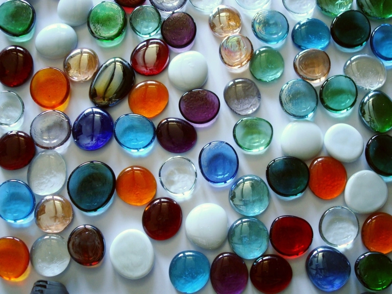 Glass Pebbles 28-30 mm Mixed Colors | Glass Nuggets