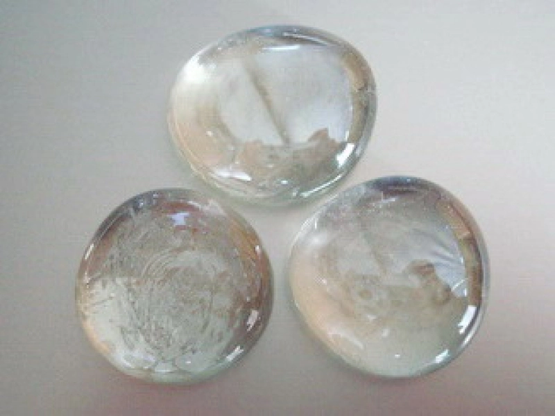 Glass Pebbles 28-30 mm Clear | Shimmering Surface | 1 Kg | Glass Nuggets