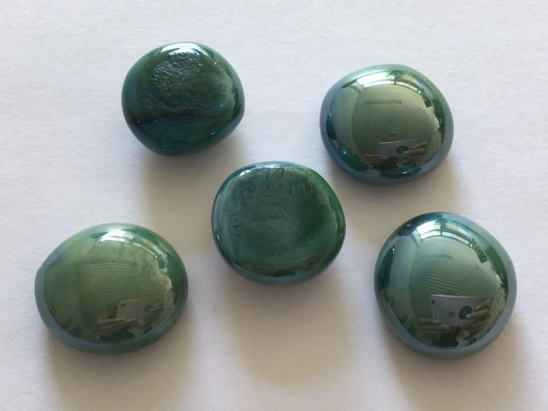 Glass Pebbles 17-20 mm Green Opaque | Shimmering Surface | 1 Kg | Glass Nuggets