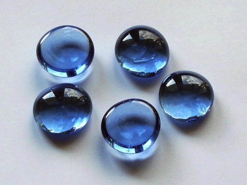 Glass Nuggets | Glass Pebbles light blue 17-20 mm, Shimmering Surface