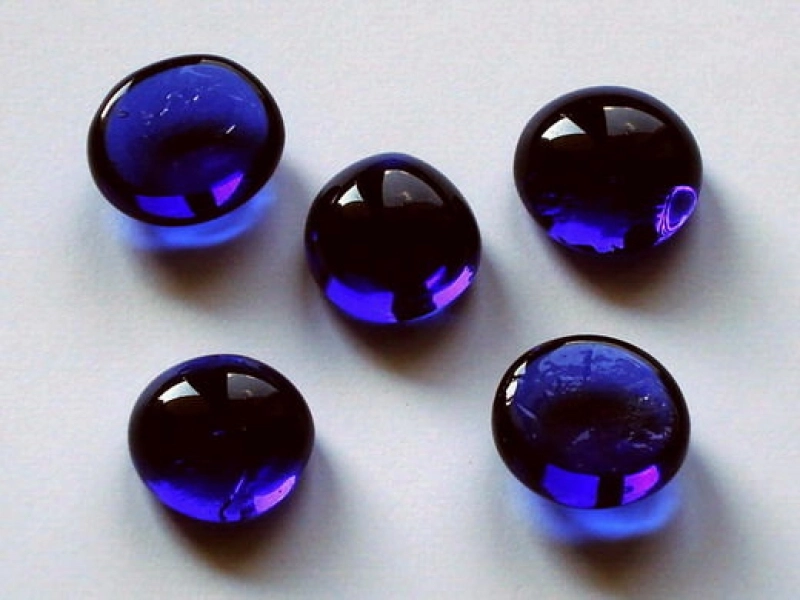 Glass Pebbles 17-20 mm Medium Blue | 1 Kg | Glass Nuggets