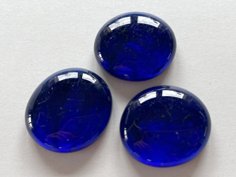 Glass Pebbles 28-30 mm Cobalt Blue | 20 Kg | Glass Nuggets