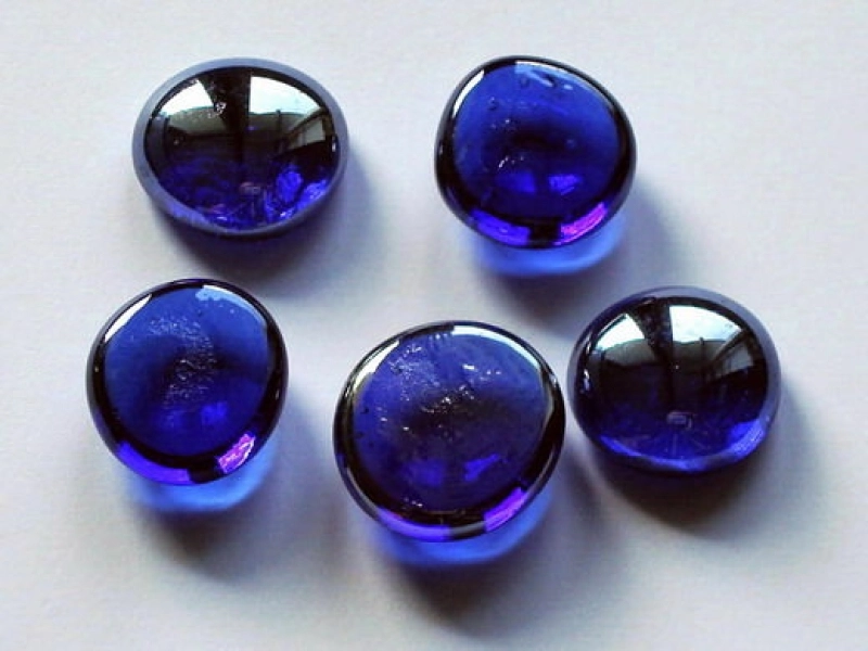 Glass Pebbles 17-20 mm Cobalt Blue | Shimmering Surface | 1 Kg | Glass Nuggets