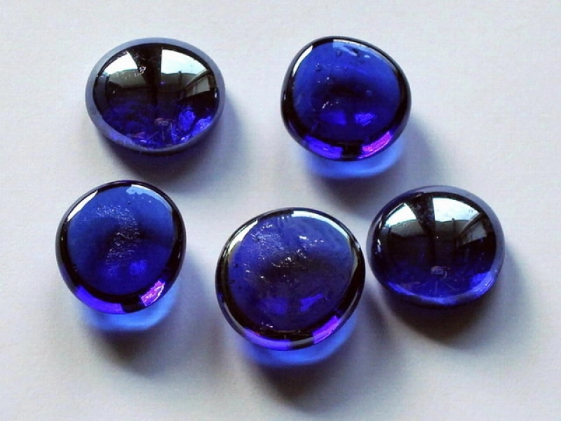 Glass Pebbles 17-20 mm Cobalt Blue | Shimmering Surface | 20 Kg | Glass Nuggets
