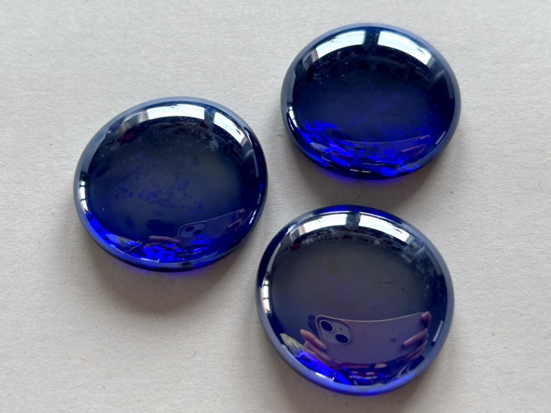 Glass Pebbles 28-30 mm Cobalt Blue | Shimmering Surface | 20 Kg | Glass Nuggets