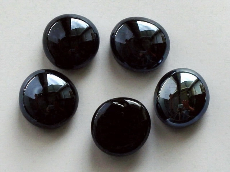 Glass Pebbles 17-20 mm Black Opaque | Shimmering Surface| 1 Kg | Glass Nuggets