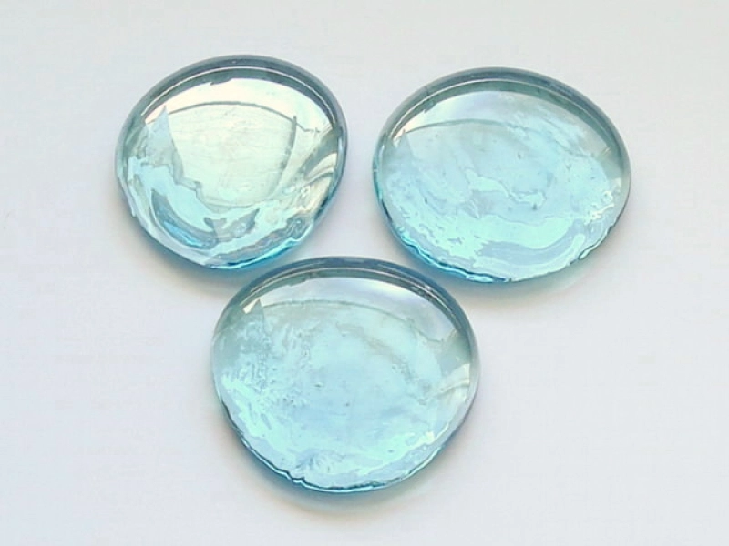 Glass Pebbles 43-45 mm Turquoise | Shimmering Surface | 1 Kg | Glass Nuggets