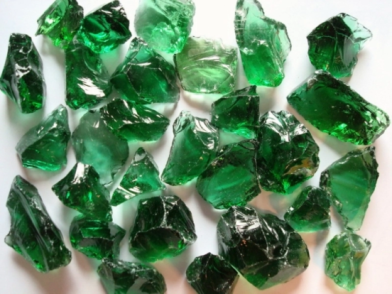 Glass Stones 20-40 mm Dark Green | fire pit glass | glass lump