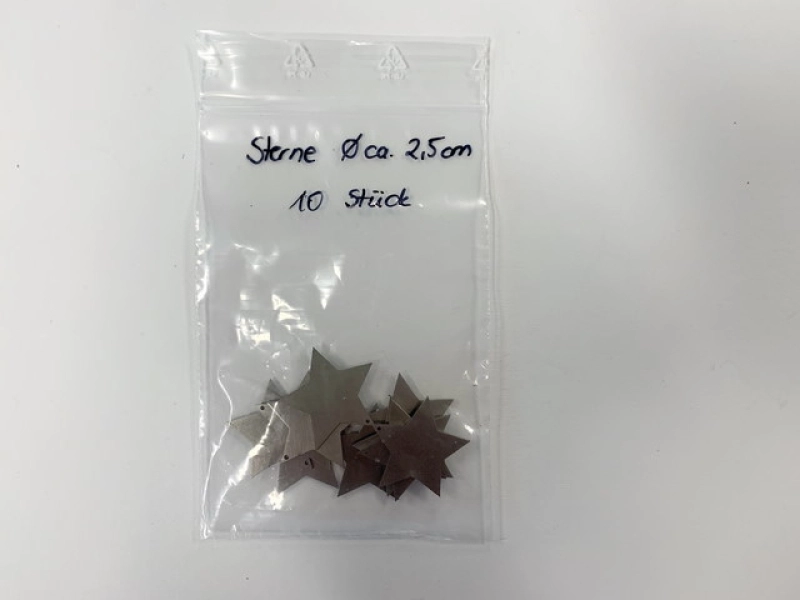 Sterne aus Edelstahl ca. 2,5 cm/ 10 Stück